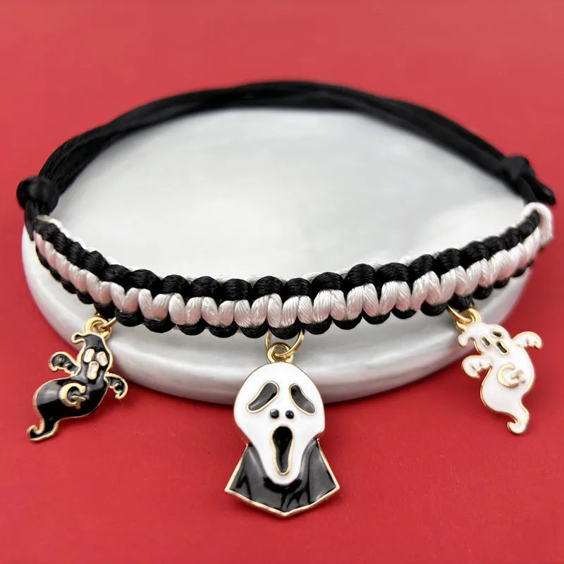 Pet Collar Breakaway Halloween Pet Collar Hand-Woven Dog Cat Pendant Small Dog Collar Halloween Funny Pumpkin Decoration