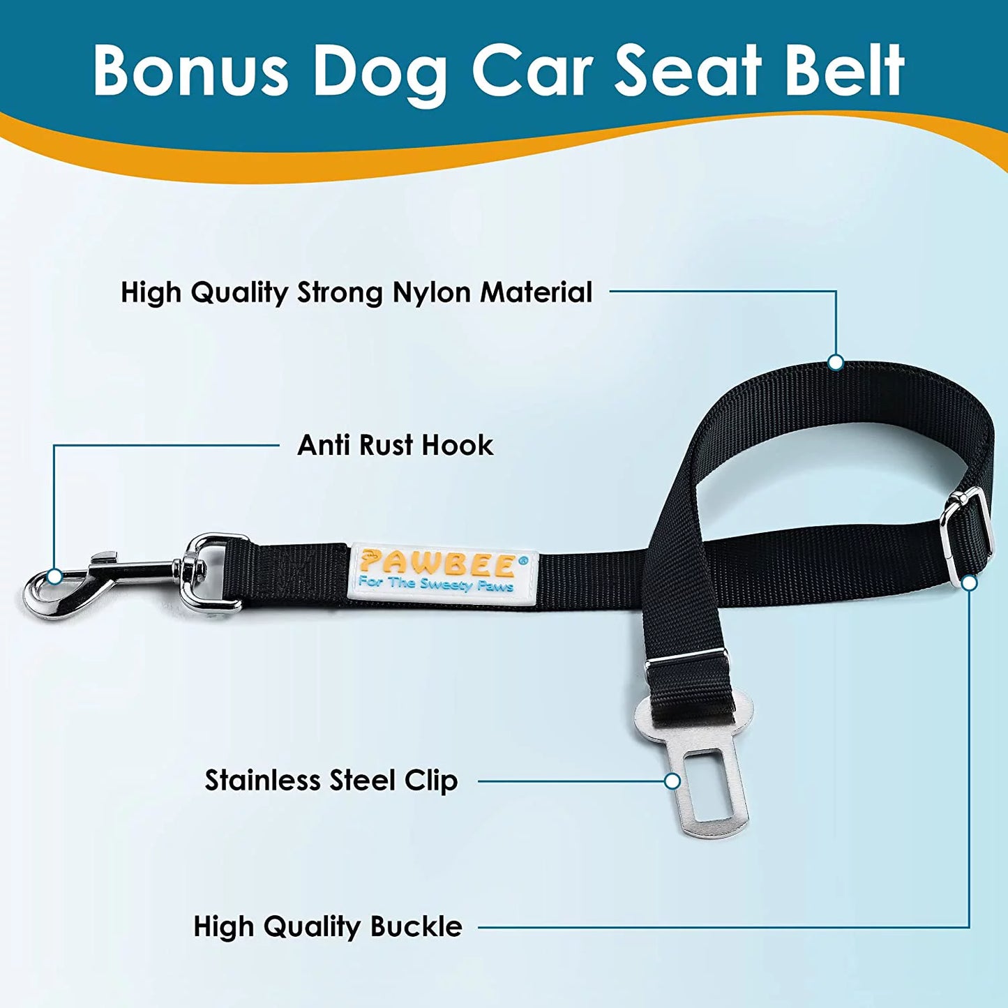 Dog Seat Cover – Waterproof & Nonslip Hammock for Dogs with Mesh Window & Seat Belt