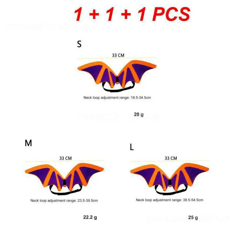 1~4PCS Halloween Adorable Creative Halloween Pet Dress-Up Costume Accessories Pet Bat Must-Have Bat Eye-Catching