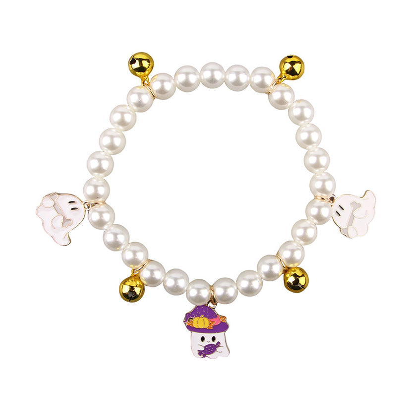 Pet Pearl Necklace Decoration Halloween Cat Collar