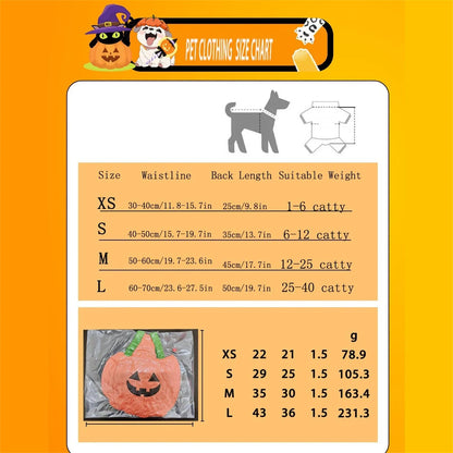 Halloween Pumpkin Lantern Dog Clothes Transformation Costume Cosplay Funny Cat Teddy Dog Special Events Apparel Comical Outfits