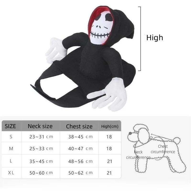 Funny Pet Halloween Costume Horrible Ghost Cosplay Cloth Halloween Party Dress up for Small Medium Large Dog Pet Accessories