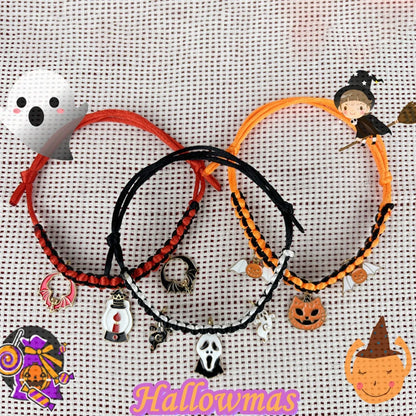 Pet Collar Breakaway Halloween Pet Collar Hand-Woven Dog Cat Pendant Small Dog Collar Halloween Funny Pumpkin Decoration