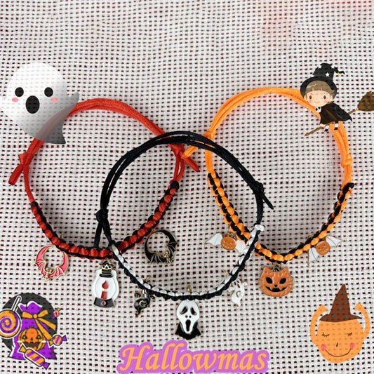 Pet Collar Breakaway Halloween Pet Collar Hand-Woven Dog Cat Pendant Small Dog Collar Halloween Funny Pumpkin Decoration