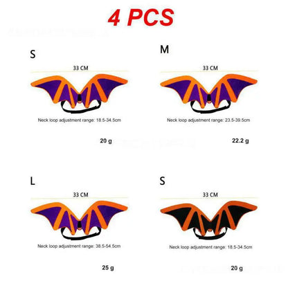 1~4PCS Halloween Adorable Creative Halloween Pet Dress-Up Costume Accessories Pet Bat Must-Have Bat Eye-Catching