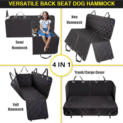 XL Dog Seat Covers Premium Unique Mesh Design & Entire Car Protection-Doors,Headrests & Backseat. Zippered Side Flap, Waterproof Pet Seat Cover + Seat Belt & 2 Headrest Protectors