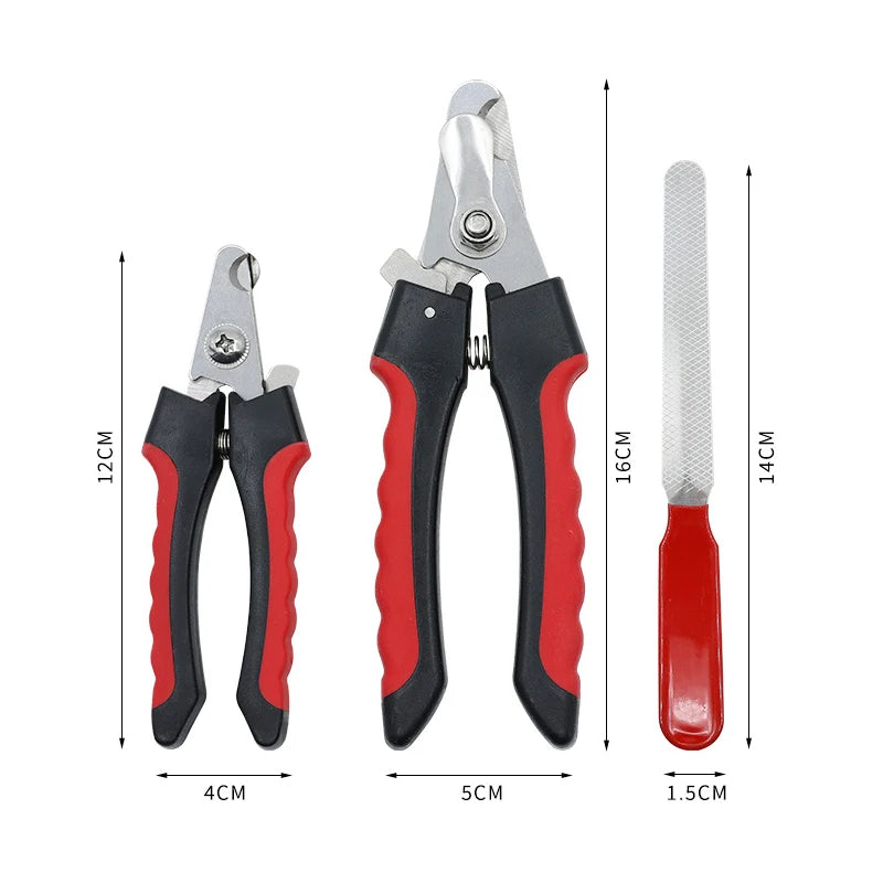 Pet Straight Handle Stainless Steel Nail Scissors Dog and Cat Pet Nail Clipper Cleaning Tool Pet Nail Clipper Set