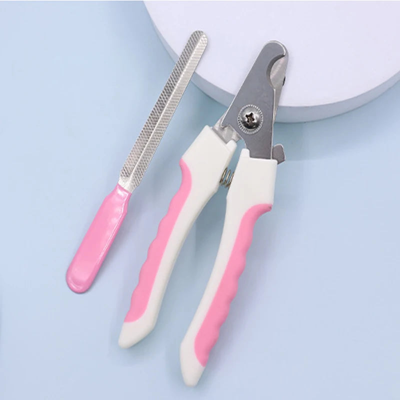 Pet Straight Handle Stainless Steel Nail Scissors Dog and Cat Pet Nail Clipper Cleaning Tool Pet Nail Clipper Set