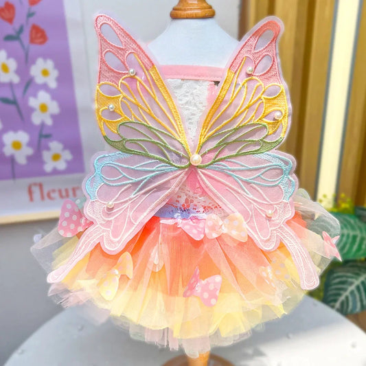 Dog Cat Spring Princess Dress Lace Skirt Pet Clothing Stripe Skirt Puppy Princess Apparel Cute Puppy Clothes Pet Cat Clothes