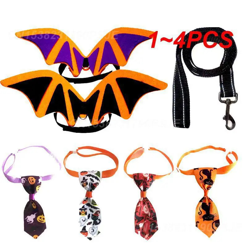 1~4PCS Halloween Adorable Creative Halloween Pet Dress-Up Costume Accessories Pet Bat Must-Have Bat Eye-Catching