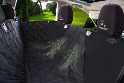 XL Dog Seat Covers Premium Unique Mesh Design & Entire Car Protection-Doors,Headrests & Backseat. Zippered Side Flap, Waterproof Pet Seat Cover + Seat Belt & 2 Headrest Protectors